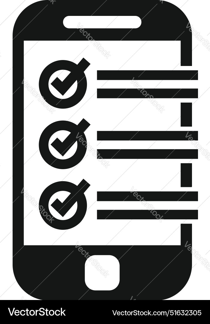 Smartphone showing checklist for approving Vector Image