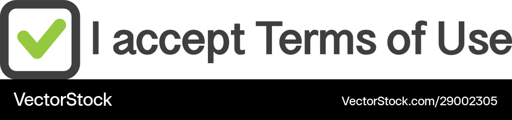 Terms of Use Checkbox vector image