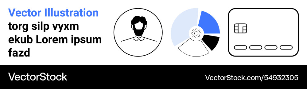 User profile icon pie chart with settings User profile icon pie chart with settings vector image