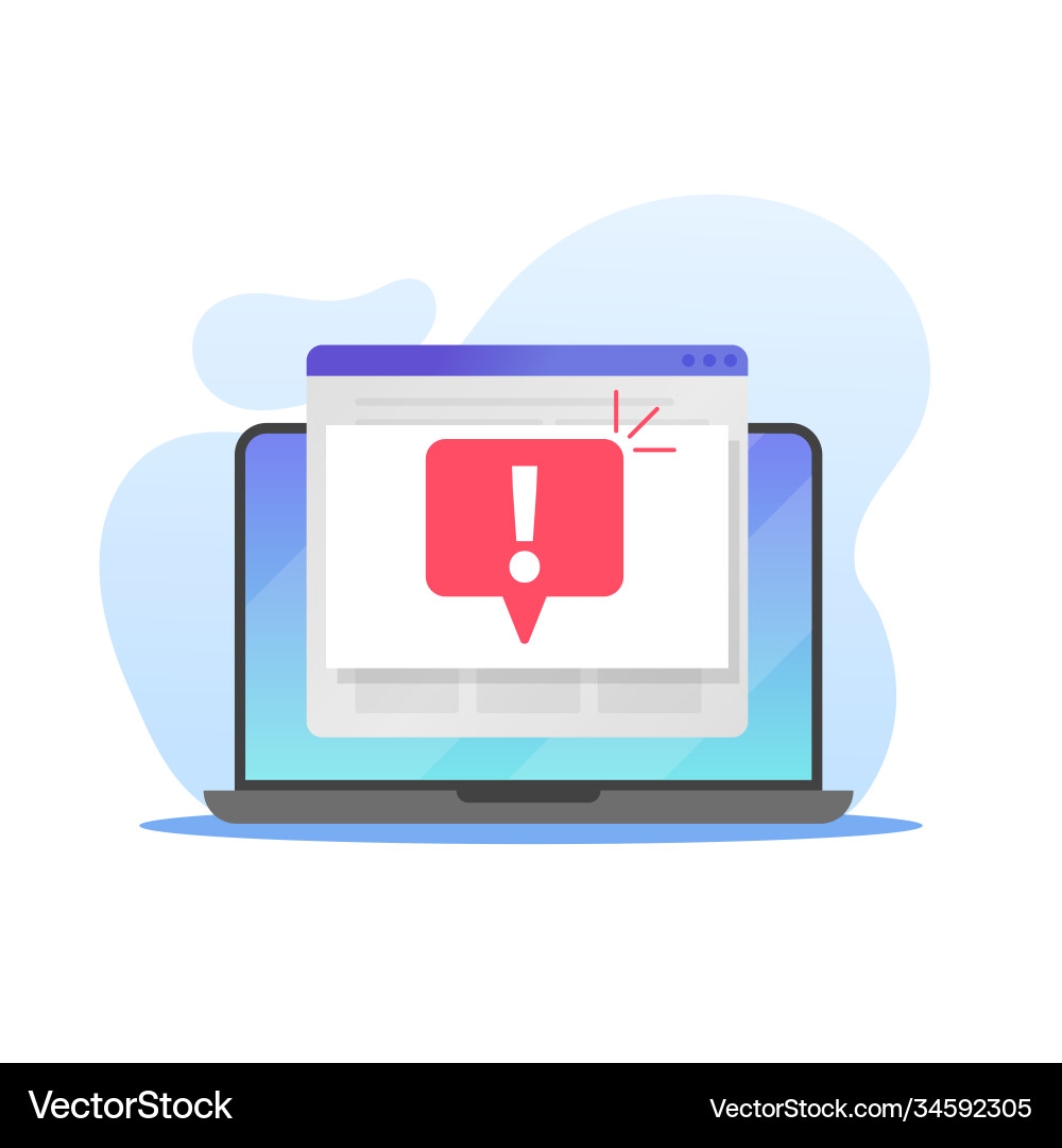 Warning Computer Alert Icon Vector Image