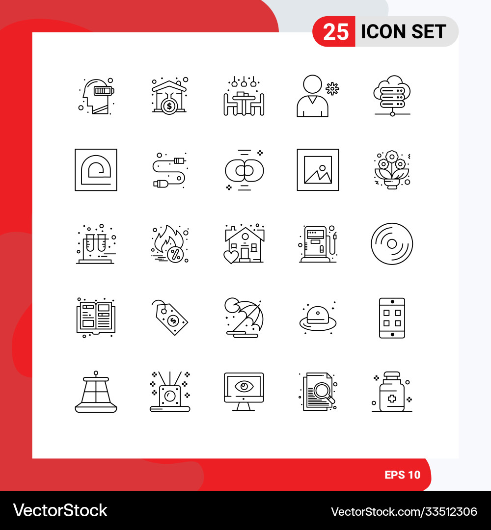 25 universal lines set for web and mobile Vector Image