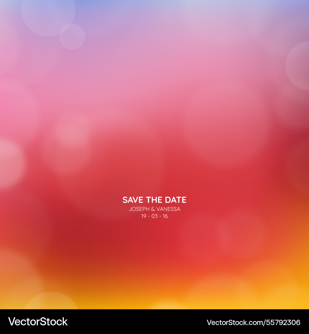 Blurred bokeh background with romantic message Vector Image