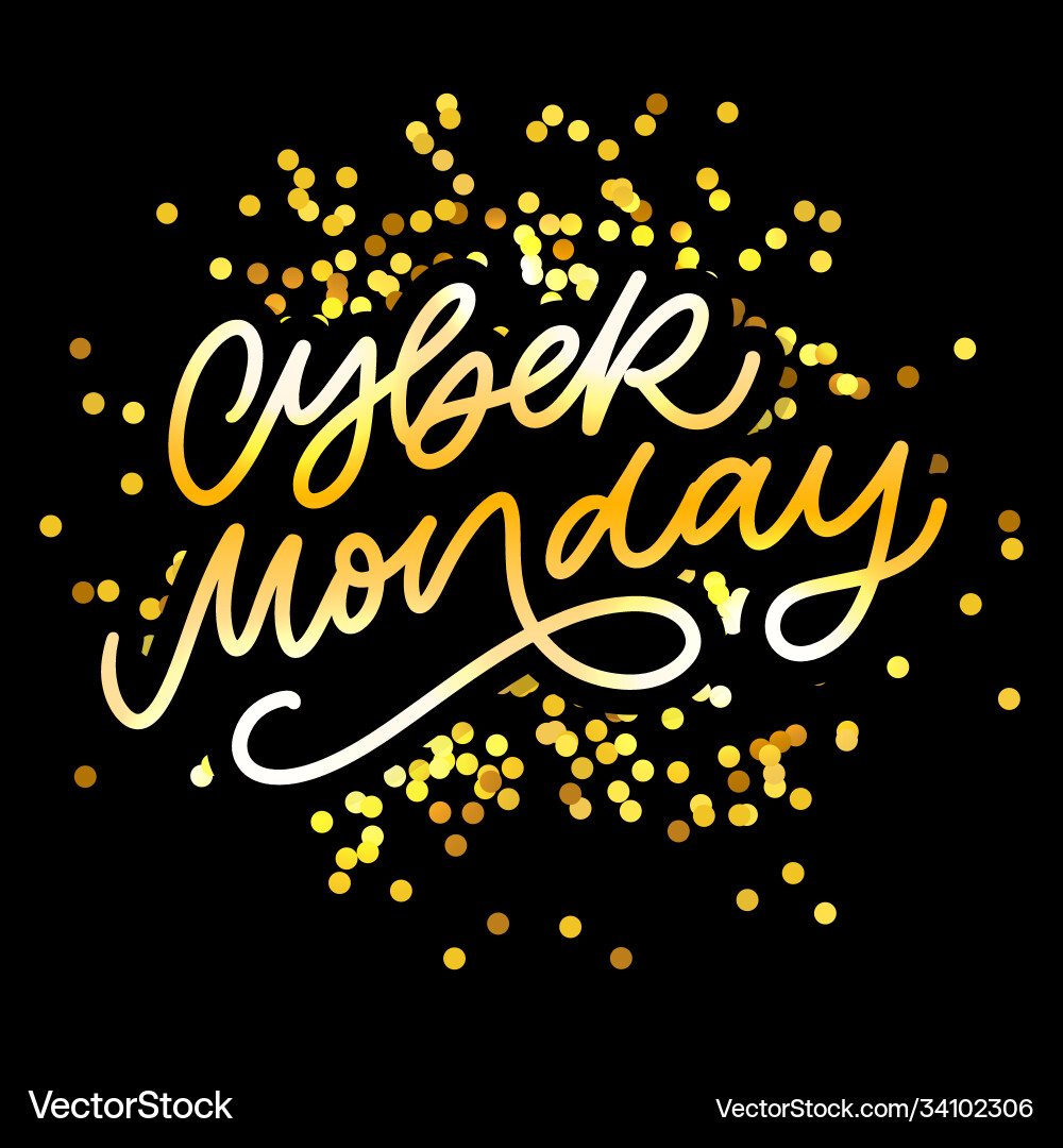 Cyber monday lettering calligraphy text brush Cyber monday lettering calligraphy text brush vector image