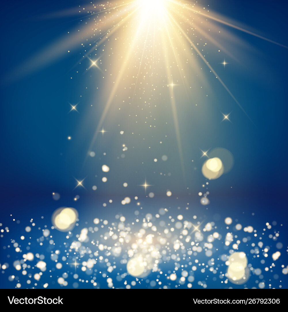 Glittery Light Rays & Bokeh Vector Image