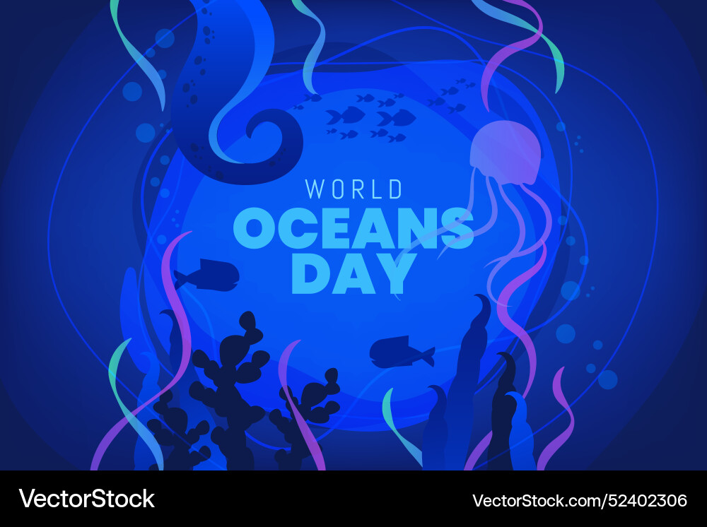 Gradient world oceans day Royalty Free Vector Image