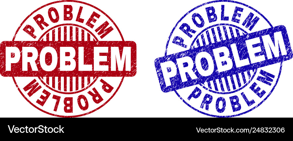 Grunge problem textured round watermarks Grunge problem textured round watermarks Vector Image