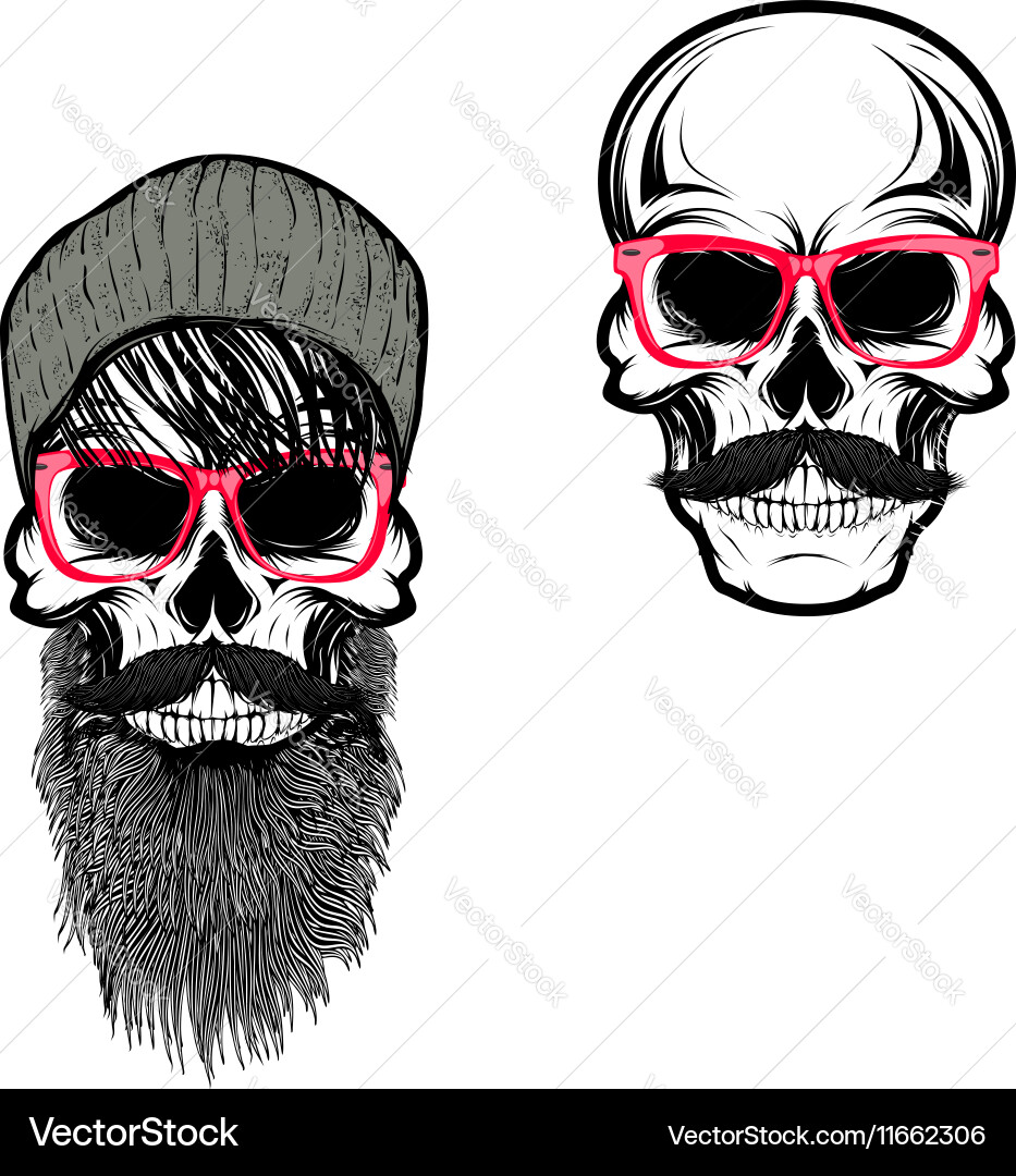 Hipster Skull Collection Vector Image