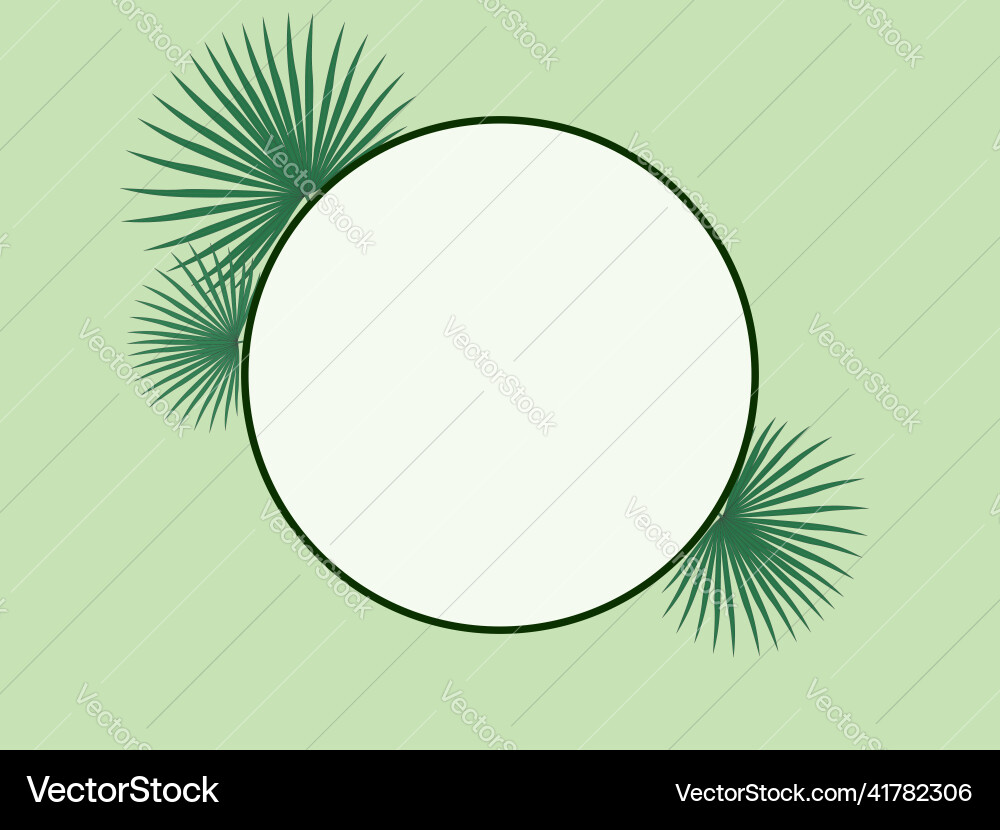 Light green background with circle frame vector image