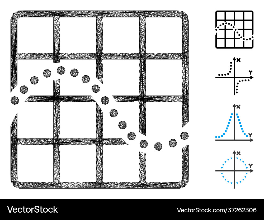 Linear function chart mesh Linear function chart mesh vector image