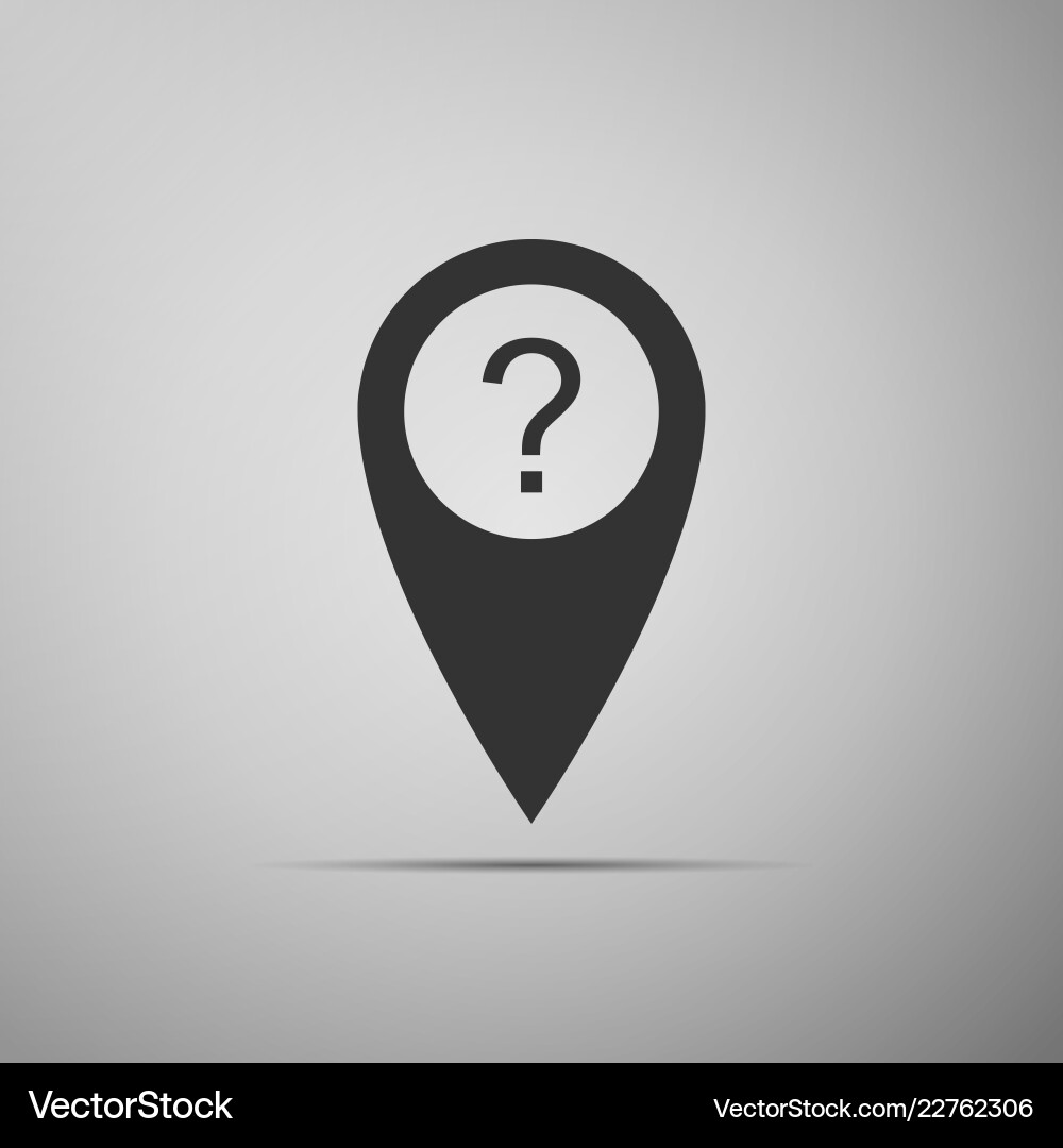 Map pointer with question symbol icon isolated Map pointer with question symbol icon isolated vector image
