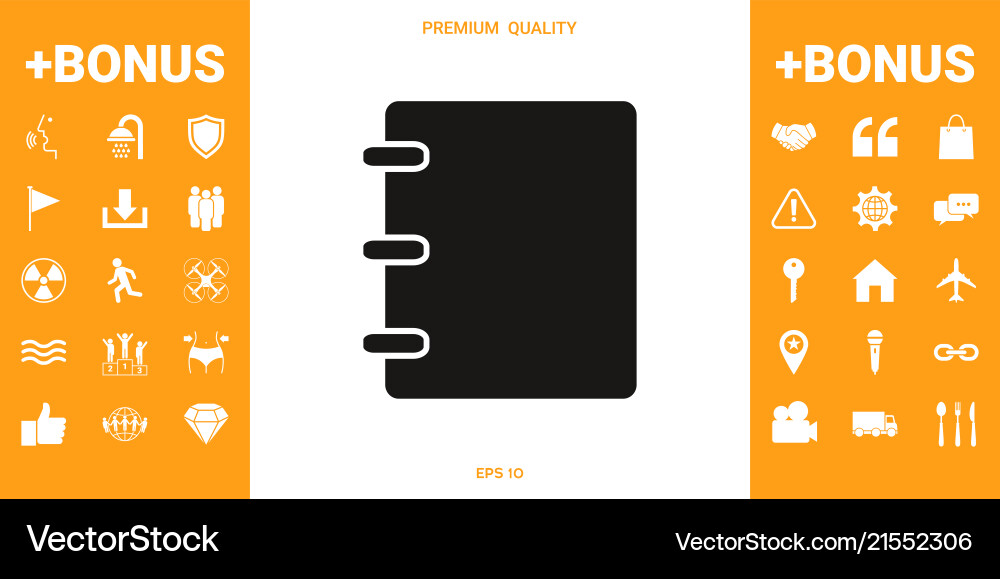 Notebook address phone book icon with blank Notebook address phone book icon with blank vector image