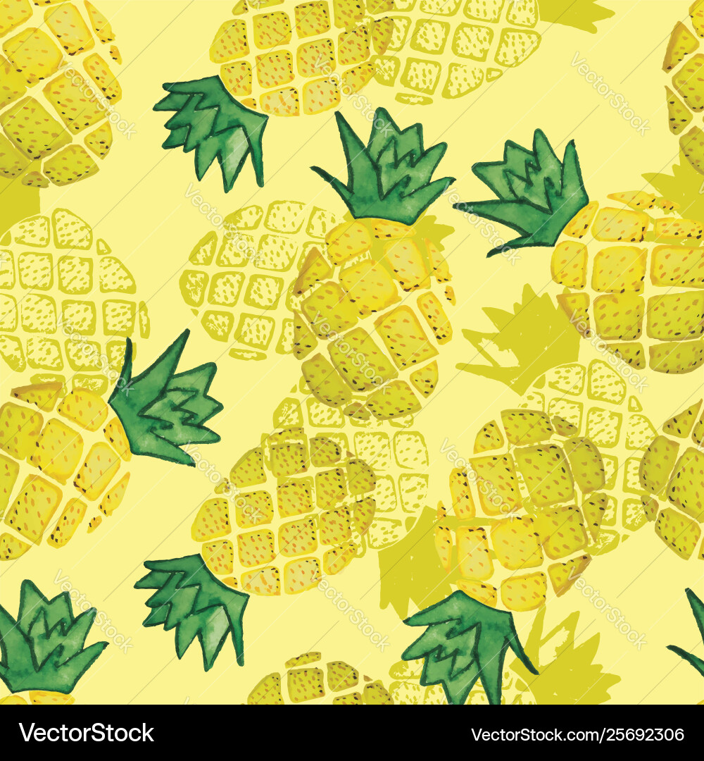 Pineapple seamless pattern repeat tile Vector Image
