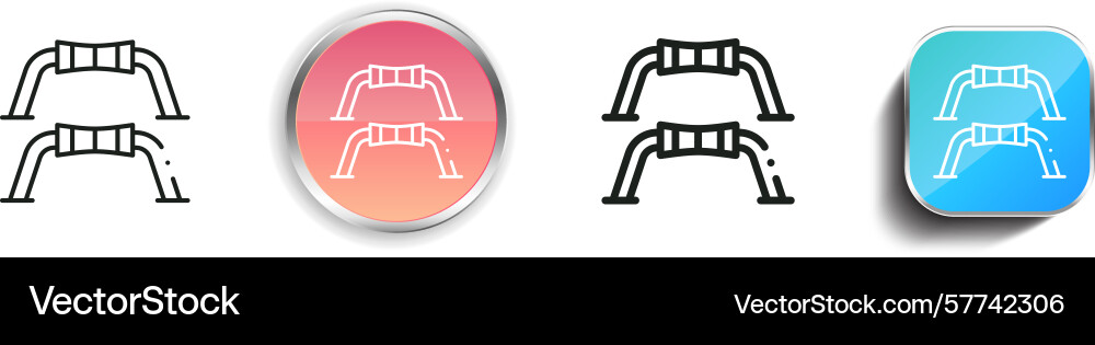 Pushups icon thin linear regular and button style Pushups icon thin linear regular and button style vector image