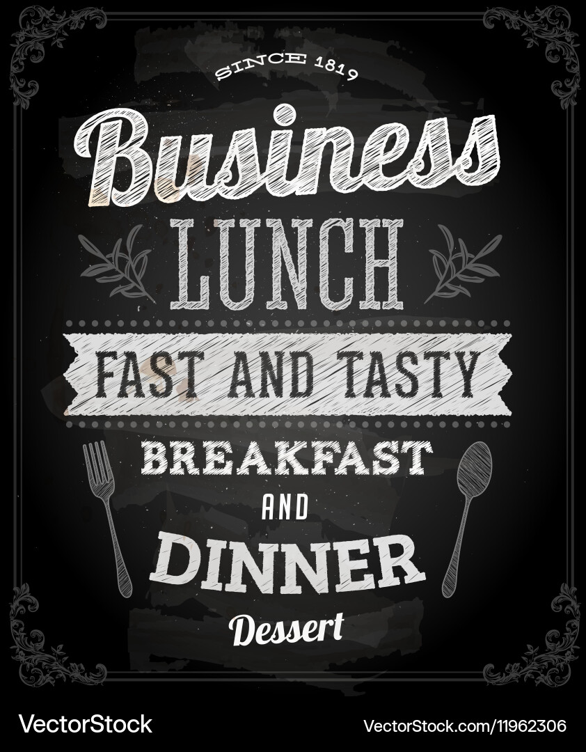 Restaurant poster on chalk board Vector Image