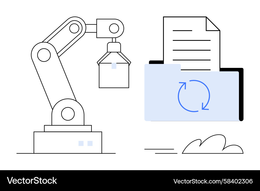 Robotic Automation Document Management Vector Image