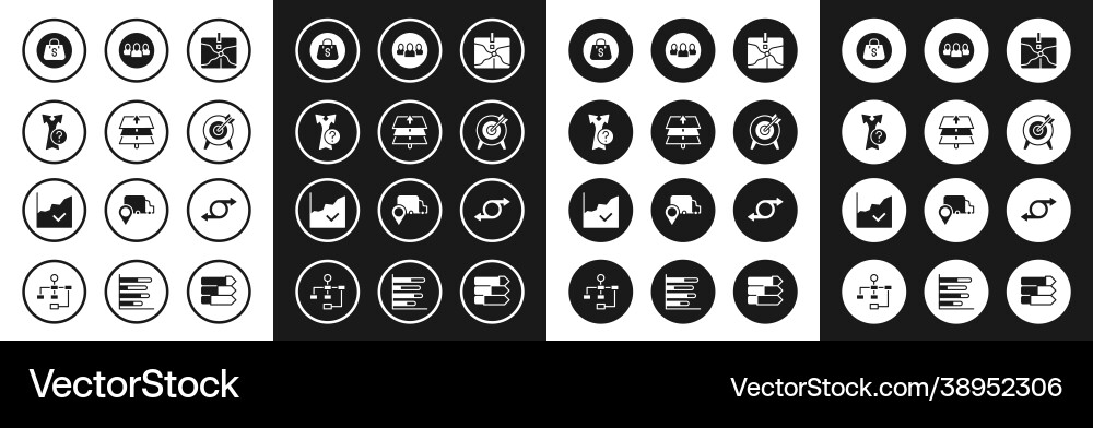 Set intersection point layers arrow shopping Set intersection point layers arrow shopping vector image