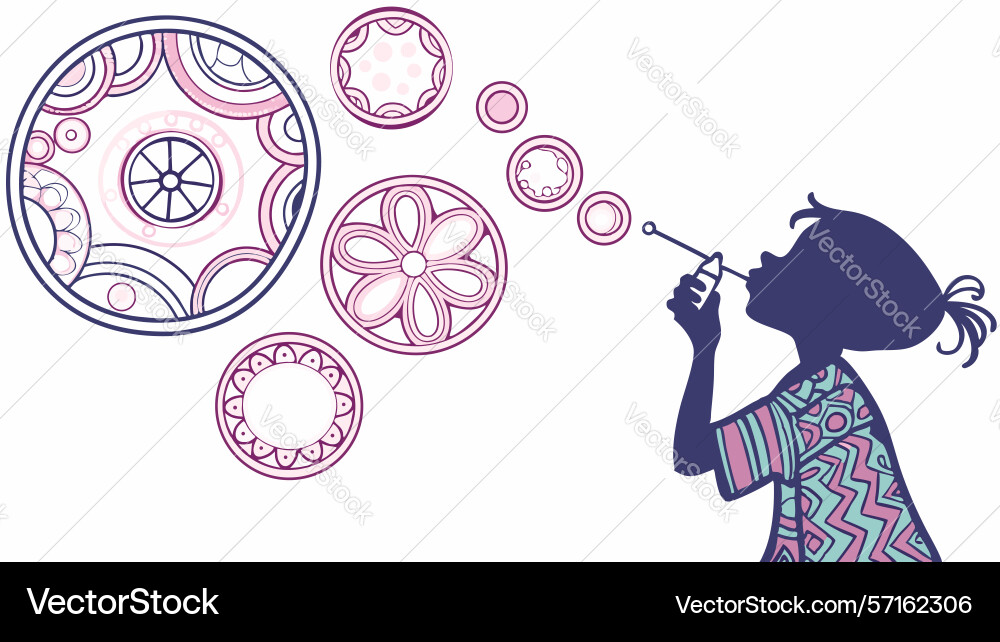 Silhouette blowing abstract interlocking patterns vector image