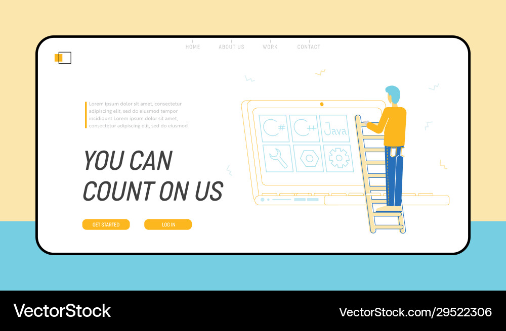 Software development website landing page Vector Image