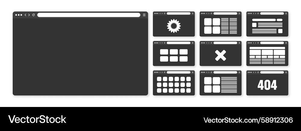 Web-Browser-Fensterseiten-Layout mit toolbar Web-Browser-Fensterseiten-Layout mit toolbar Vektorbild