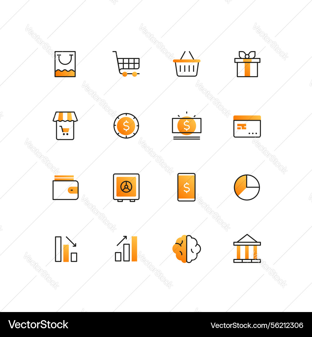 Wirtschaft und Finanzen - Linien-Design-Stil Icons Set Wirtschaft und Finanzen - Linien-Design-Stil Icons Set vektorbild