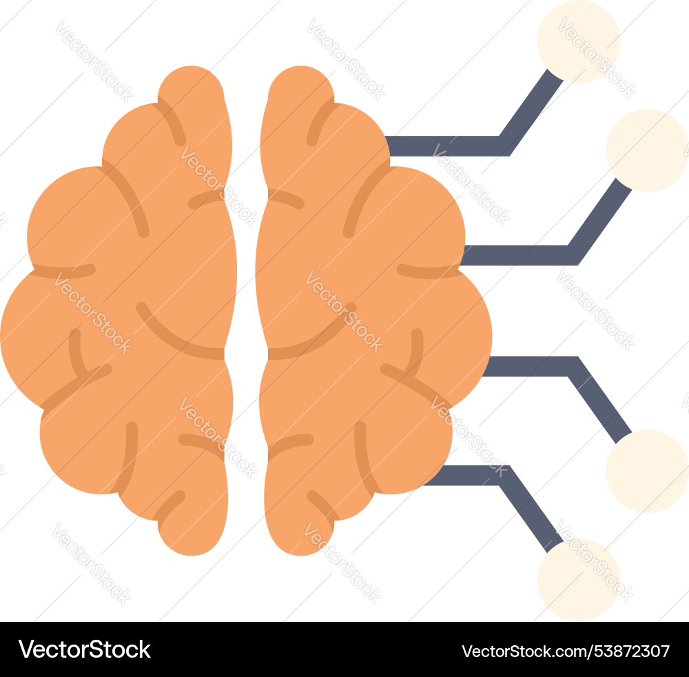 Artificial intelligence is learning and connecting Artificial intelligence is learning and connecting vector image