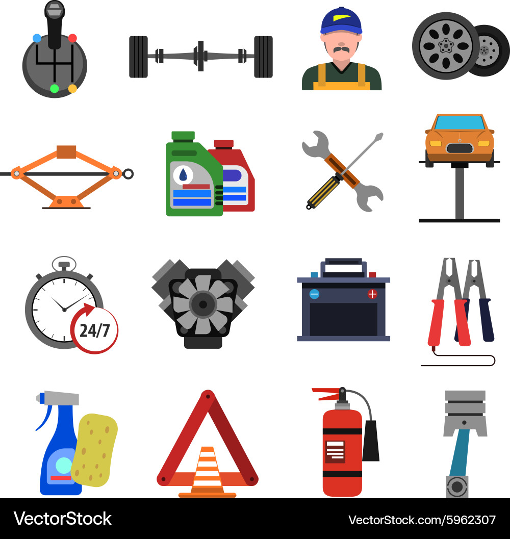 Automotive Service Icons - Repair Set Vector Image