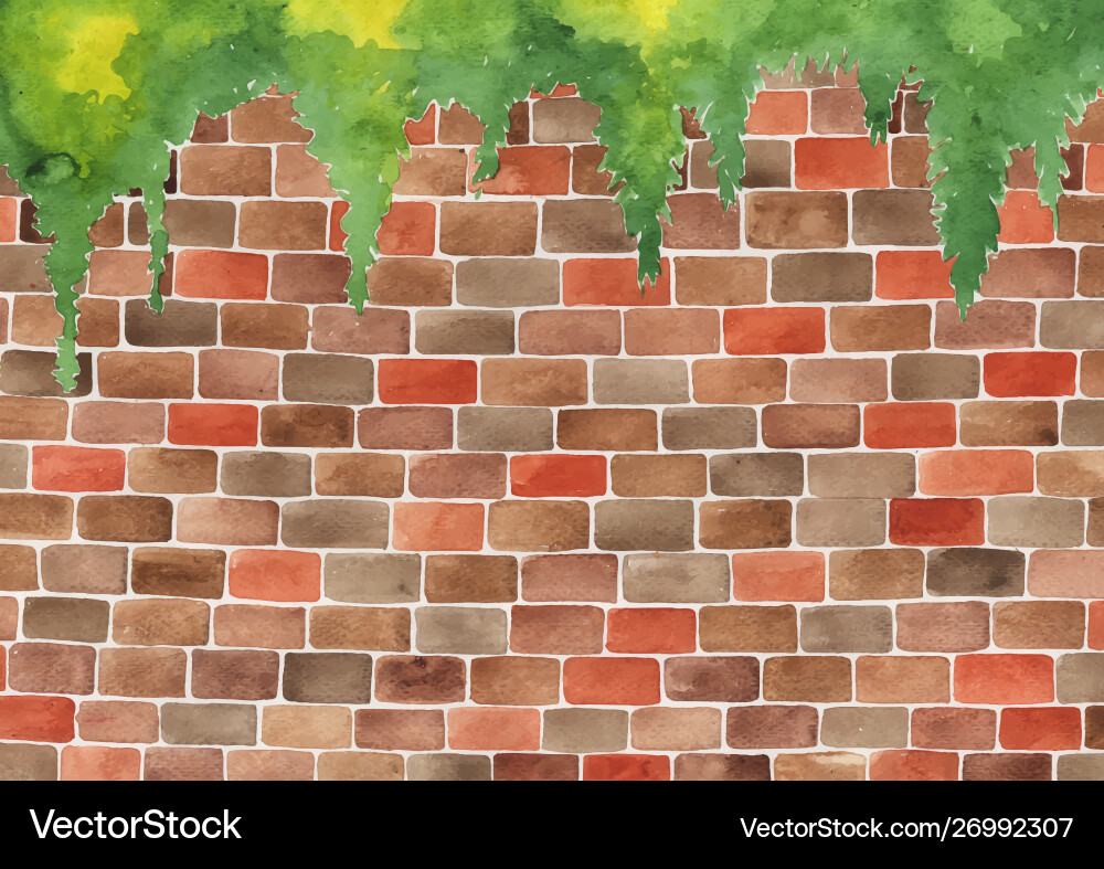 Brick Wand Aquarell Hand Malerei Hintergrund Brick Wand Aquarell Hand Malerei Hintergrund vektorbild