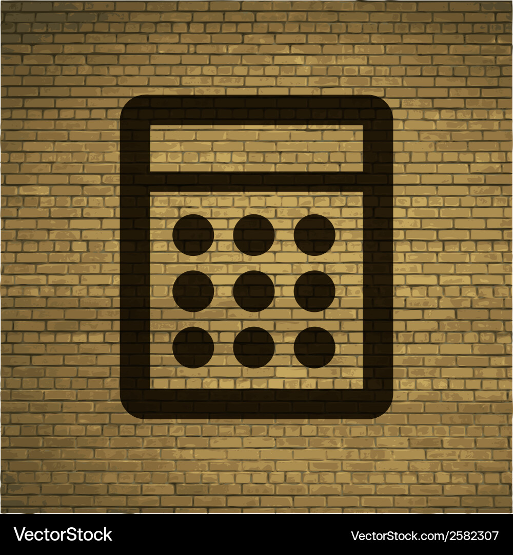 Calculator flat modern web button and space Vector Image