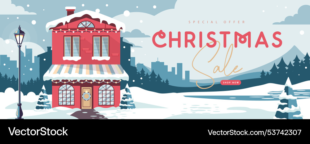 Christmas big sale holiday banner or poster Christmas big sale holiday banner or poster vector image