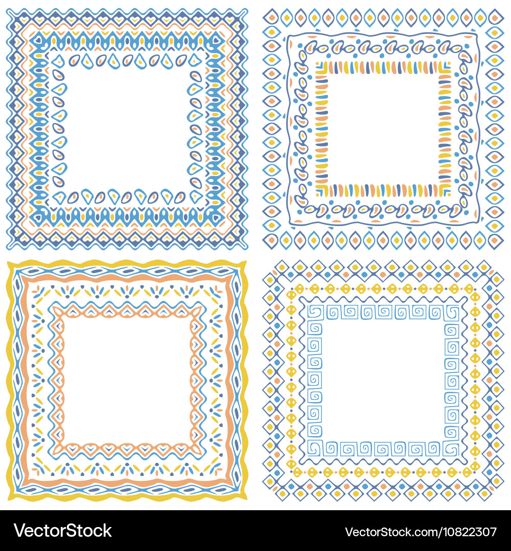 Collection of pattern frames with brushes vector image