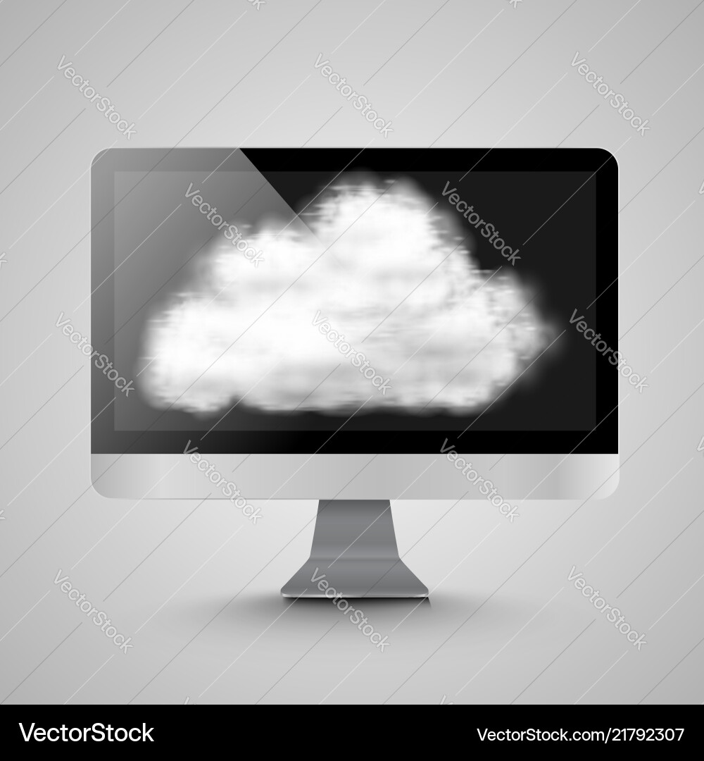 Computer is connecting to cloud Computer is connecting to cloud vector image