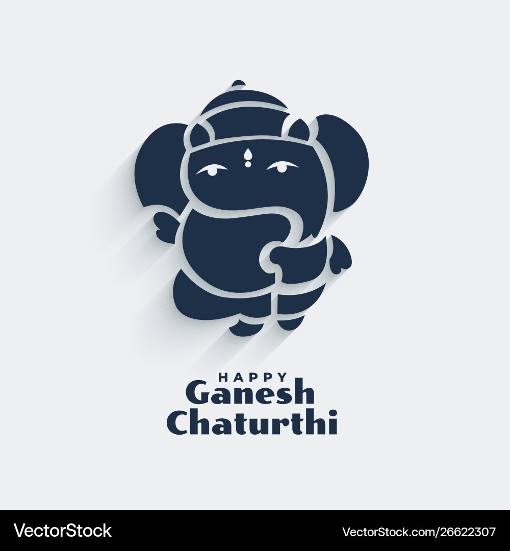 Cute Ganesh Chaturthi Artwork Vector Image