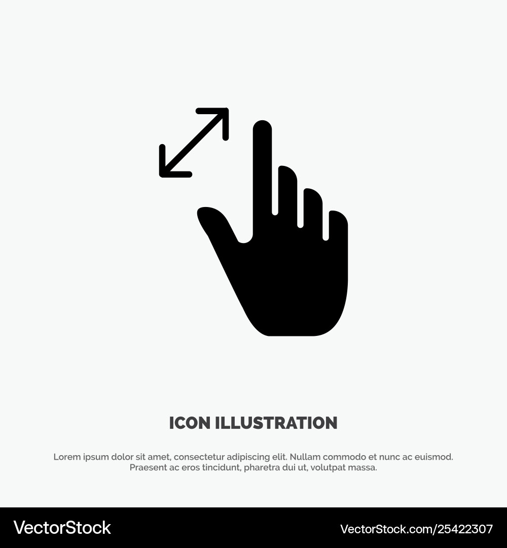 Expand gestures interface magnification touch Vector Image