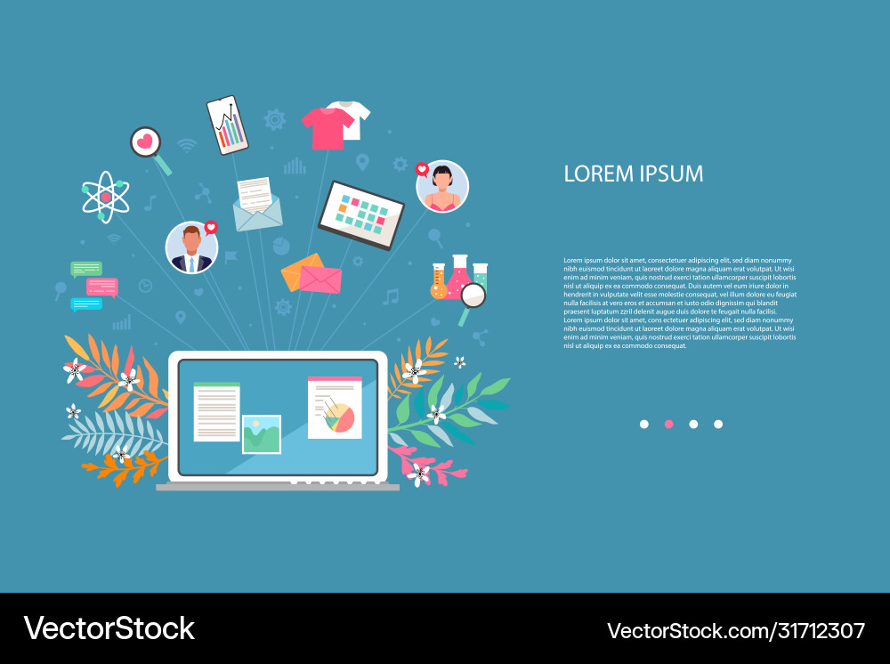 Flat design style social media Flat design style social media vector image