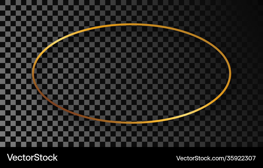 Gold leuchtender ovaler Formrahmen mit Schatten Gold leuchtender ovaler Formrahmen mit Schatten vektorbild