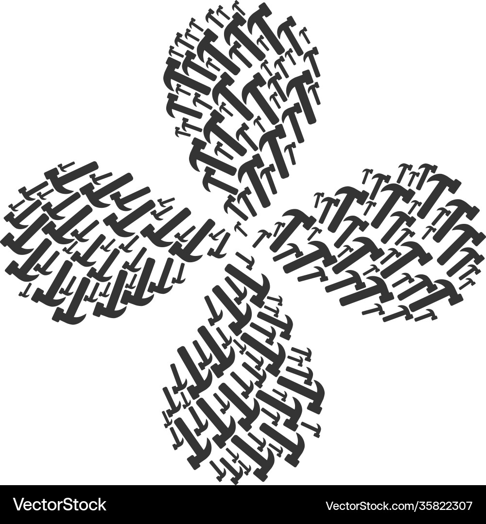 Hammer tool curl twist Hammer tool curl twist Vector Image