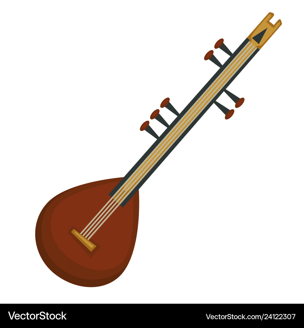 Indian Sitar Musical Instrument Royalty Free Vector Image