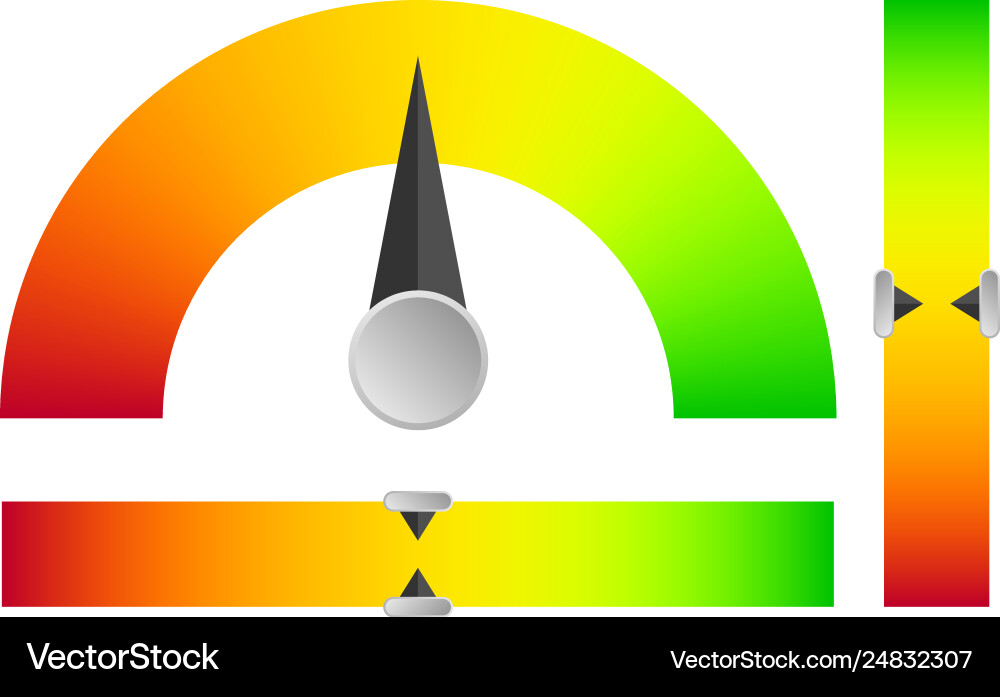 Indicator from critical level to stable vector image