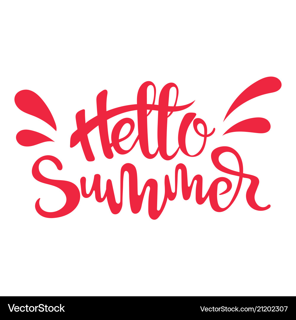 Inscription hello summer print with text Inscription hello summer print with text vector image