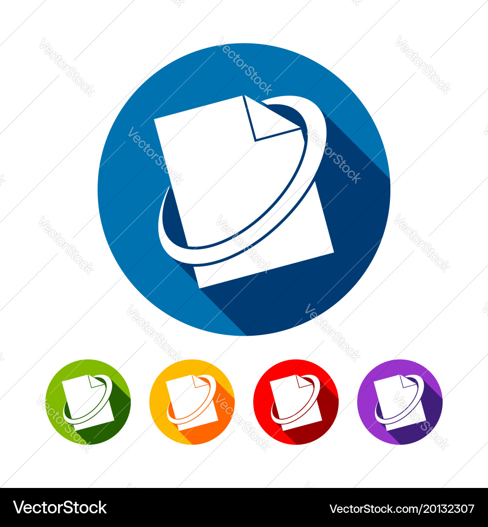 Network file round icons Vector Image