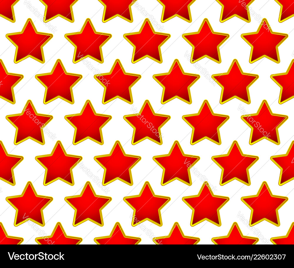 Repeatable pattern with red yellow star shapes vector image