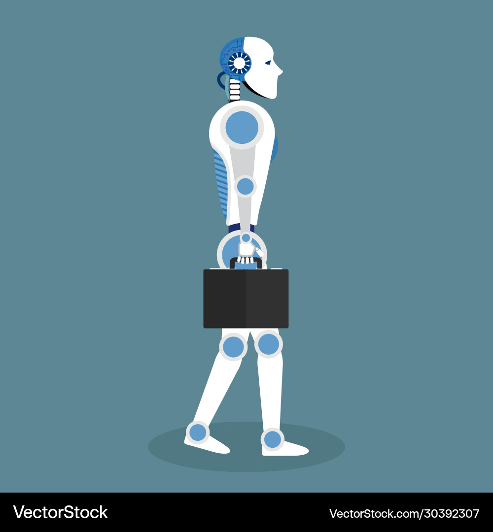 Robot in flat design vector image