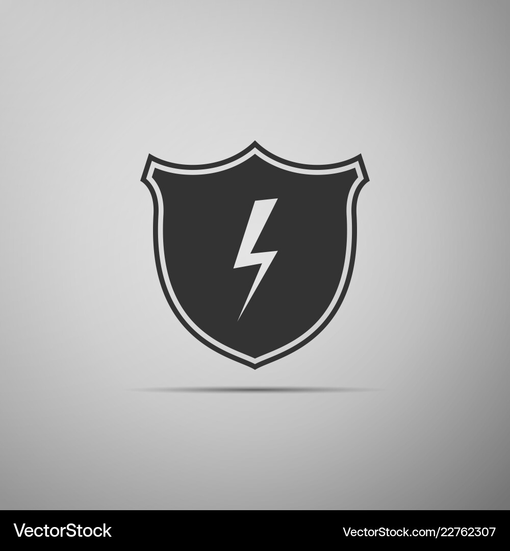 Secure shield with lightning icon isolated Secure shield with lightning icon isolated vector image