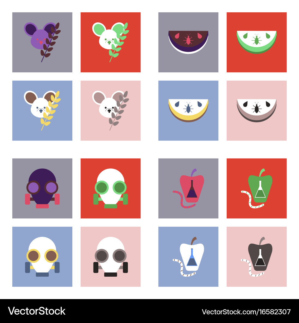 Set of modern eco system icons in flet style vector image