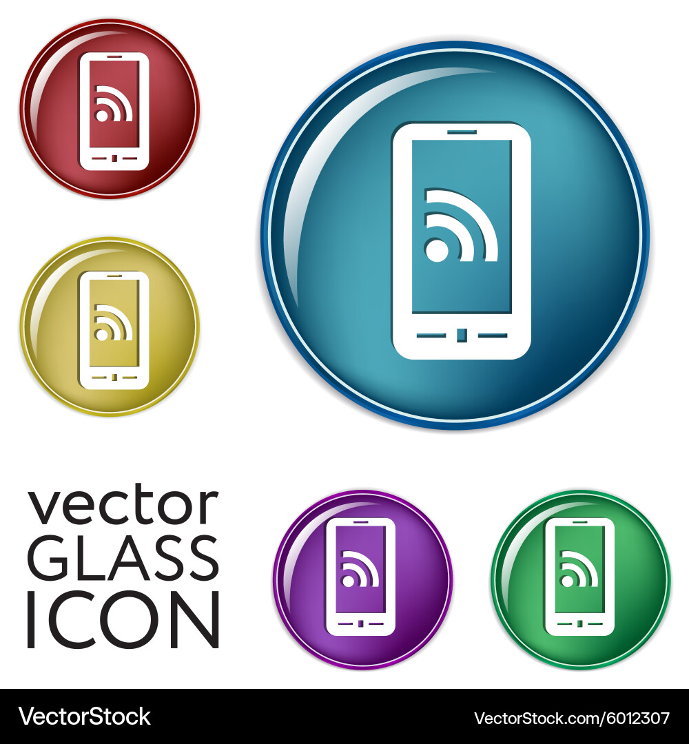 Smartphone with the symbol rss Vector Image