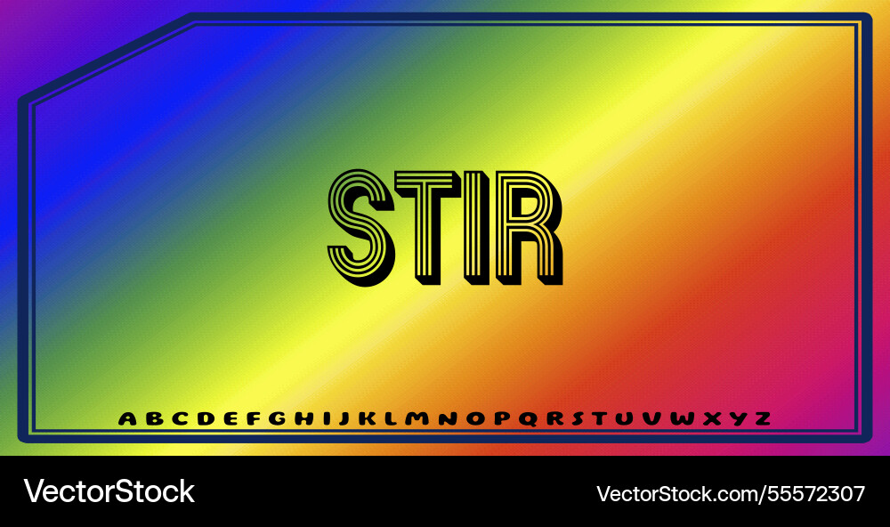 Text effects with editable colors and abstract vector image