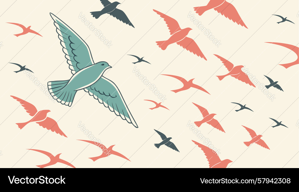 Abstract Bird Flight Pattern Vector Image