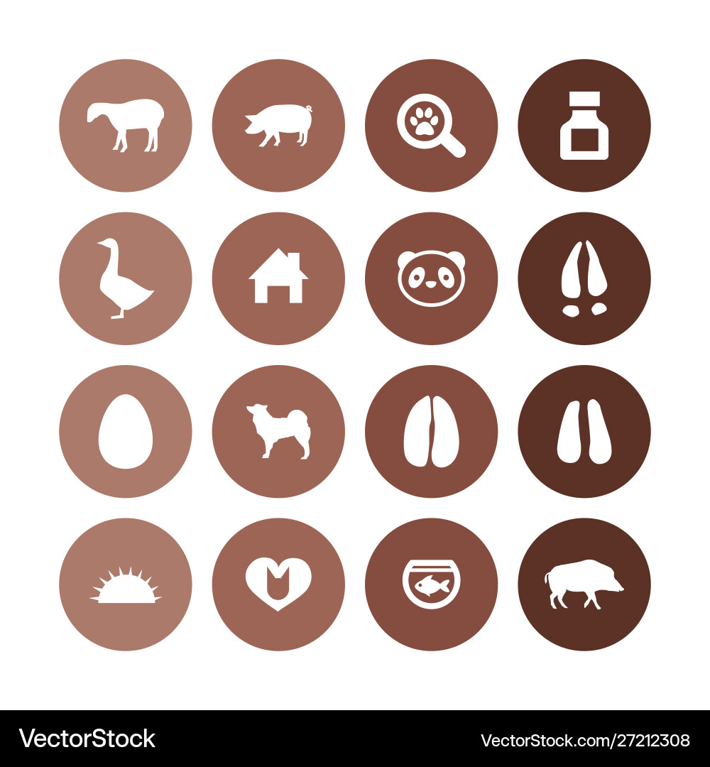 Animals pets icons universal set for web and ui Vector Image