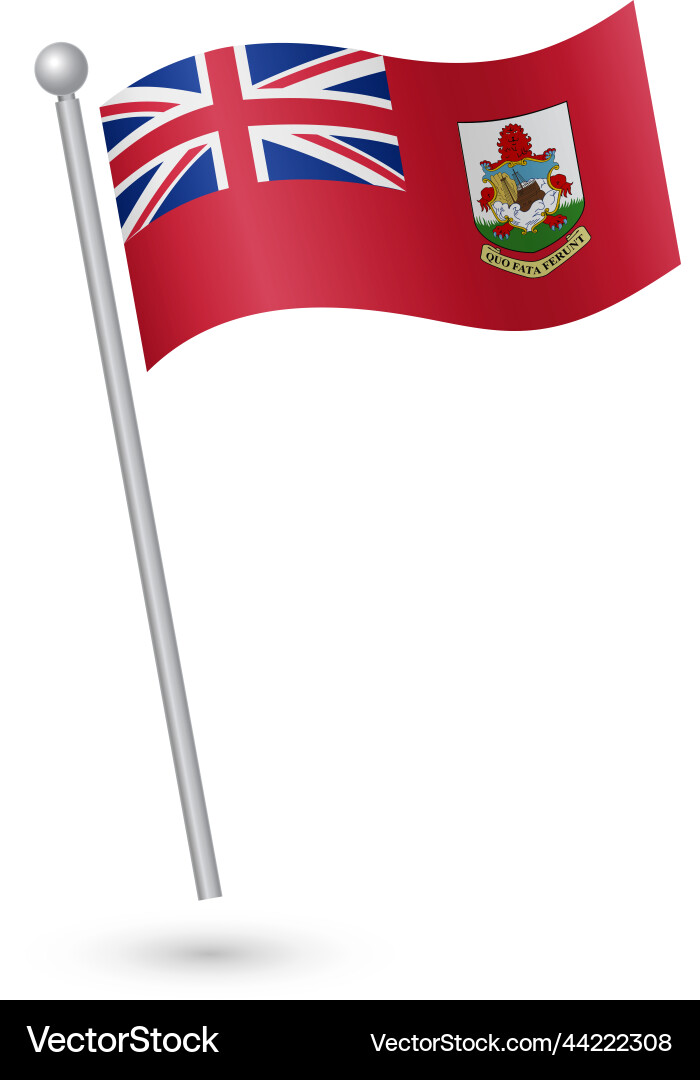 Bermuda Flag on Pole vector image