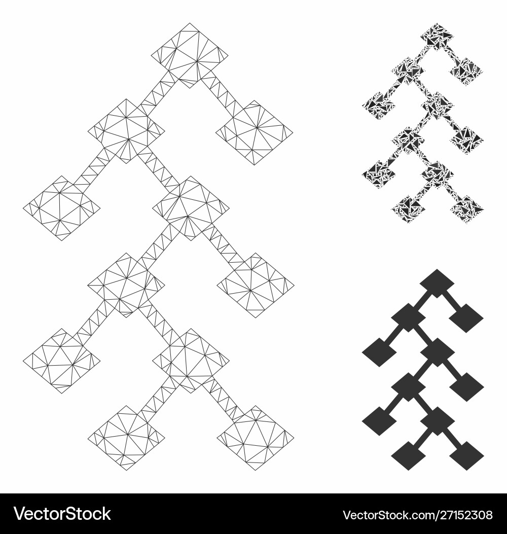 Binärbaum-Netzmodell und Dreieck Binärbaum-Netzmodell und Dreieck vektorbild